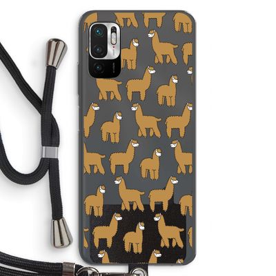 Alpacas: Xiaomi Redmi Note 10 5G Transparant Hoesje met koord