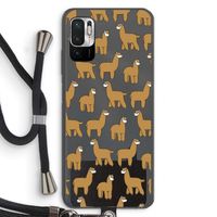 Alpacas: Xiaomi Redmi Note 10 5G Transparant Hoesje met koord