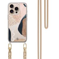 iPhone 16 Pro Max hoesje met beige koord - Abstract dots