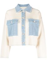 SANDRO two-tone denim jacket - Tons neutres - thumbnail