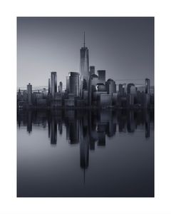 Manhattan Reflection B&W Kunstdruk