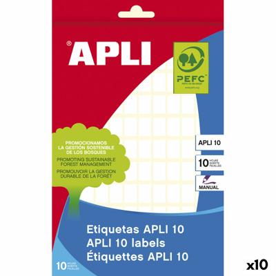 Klevende etiketten Apli Wit 10 Lakens 8 x 12 mm (10 Stuks)