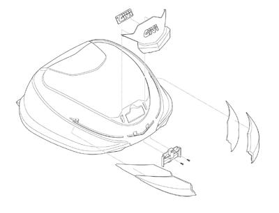 GIVI B360N Bovenschaal, Onderschaal & deksel voor koffers op de moto, ZB360CNM
