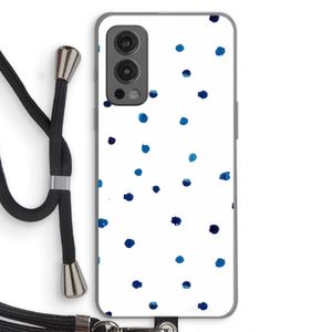Blauwe stippen: OnePlus Nord 2 5G Transparant Hoesje met koord