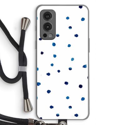 Blauwe stippen: OnePlus Nord 2 5G Transparant Hoesje met koord