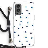 Blauwe stippen: OnePlus Nord 2 5G Transparant Hoesje met koord