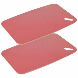 Snijplank voor keuken/voedsel - 2x - rood - Kunststof - 30 x 20 cm