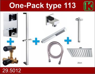 Wiesbaden one-pack inbouwthermostaatset type 113 CHR (20cm) Wiesbaden one-pack inbouwthermostaatset type 113 CHR (20cm)