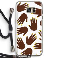 Hands dark: Samsung Galaxy S7 Edge Transparant Hoesje met koord