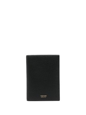 TOM FORD porte-cartes en cuir à logo - Noir