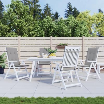 Tuinstoelkussens 4 st hoge rug 120x50x3 cm stof grijs