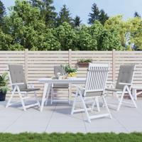 Tuinstoelkussens 4 st hoge rug 120x50x3 cm stof grijs