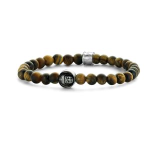Frank 1967 7FB 0387 Rekarmband Beads Buddha natuursteen 6 mm bruin