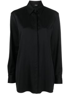 Kiton chemise en satin à manches longues - Noir