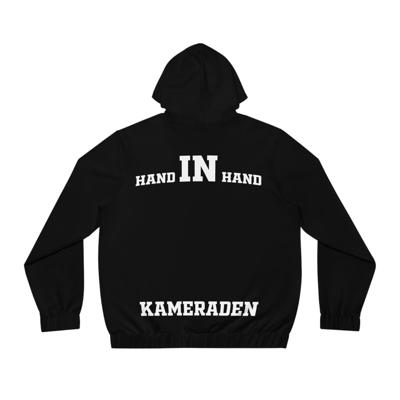 Hoodie met rits relax zwart - FR - Hand in Hand - Kameraden - logo links