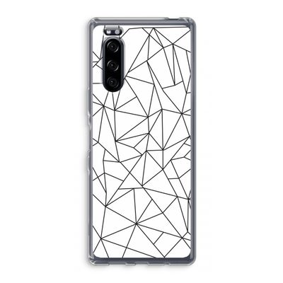 Geometrische lijnen zwart: Sony Xperia 5 Transparant Hoesje
