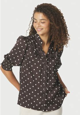 Neo Noir Blouse Diana Dot | Dark Brown