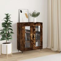 Dressoir 69,5x34x90 cm bewerkt hout gerookt eikenkleurig - thumbnail