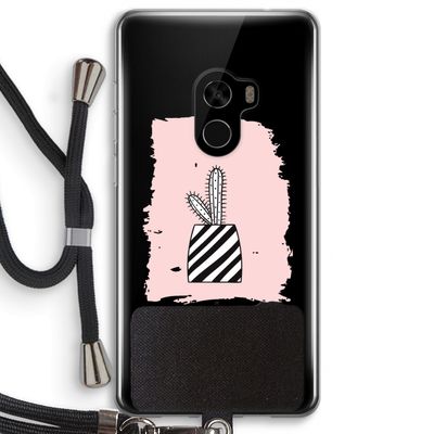 Zwart-wit cactus: Xiaomi Mi Mix 2 Transparant Hoesje met koord