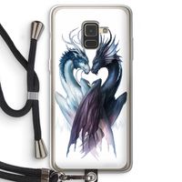 Yin Yang Dragons: Samsung Galaxy A8 (2018) Transparant Hoesje met koord Yin Yang Dragons: Samsung Galaxy A8 (2018) Transparant Hoesje met koord