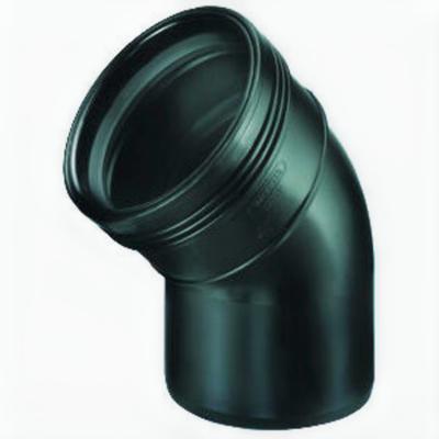 Wavin Bocht PP 45° Spie-Manchet 50mm Zwart - Slagvaste Afvoerkoppeling met Installatiegemak