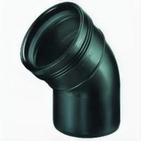 Wavin Bocht PP 45° Spie-Manchet 50mm Zwart - Slagvaste Afvoerkoppeling met Installatiegemak