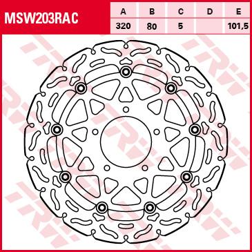 TRW Remschijf, remschijven voor de moto, MSW203RAC