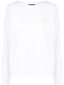 Emporio Armani sweat à logo brodé - Blanc