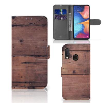 Samsung Galaxy A20e | Book Style Case | Old Wood