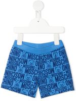 Moschino Kids short à imprimé monogrammé - Bleu