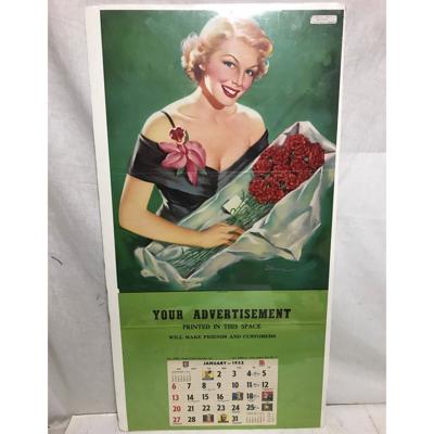 Pin Up Kalender Verkopers voorbeeld 1952