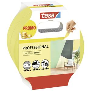 tesa Professional 56212-00000-02 Schilderstape Geel (l x b) 50 m x 25 mm 2 stuk(s)