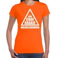 Code oranje waarschuwing t-shirt oranje voor dames - Koningsdag / EK/WK shirts 2XL  -