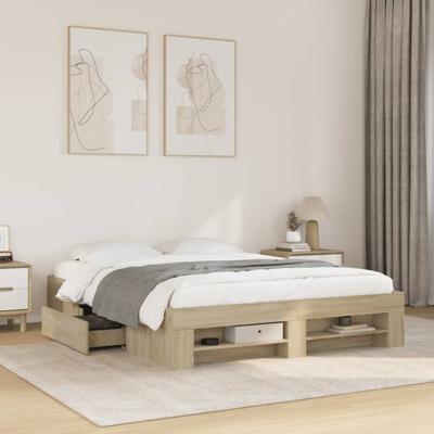Bedframe zonder matras hout sonoma eikenkleurig 150x200 cm