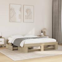 Bedframe zonder matras hout sonoma eikenkleurig 150x200 cm