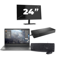HP ZBook Firefly 14 G8 - Intel Core i7-11e Generatie - 14 inch - 16GB RAM - 256GB SSD - Windows 11 Home + 1x 24 inch Monitor