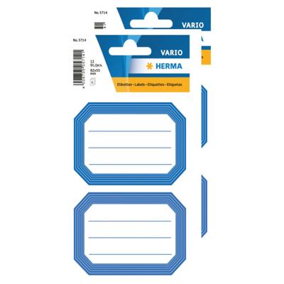 Herma Schoolboeken etiketten - stickers - 24x - blauw/wit - 8.2 x 5.5 cm