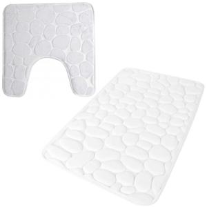 Urban Living badkamer droogloop matjes - set 2x stuks - memory foam - parel wit