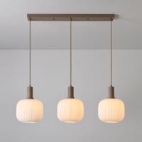 Hanglamp Iguazu Sphere taupe - Taupe en gebroken wit - E27-fitting - IP20 voor binnen - Handgemaakt opaalglas
