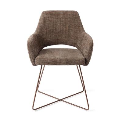 Jesper Home Yanai eetkamerstoel Checked Chestnut cross rose