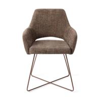 Jesper Home Yanai eetkamerstoel Checked Chestnut cross rose
