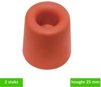 Deurbuffer rubber 25mm rood 2st - Deltafix