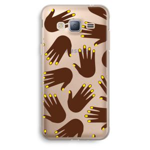 Hands dark: Samsung Galaxy J3 (2016) Transparant Hoesje