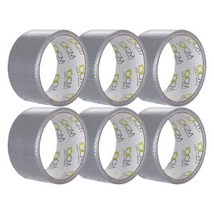 Duct tape - grijs - 6x rol - 48mm x 10m - binnen/buiten