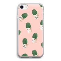 Cactusprint roze: iPhone SE 2020 Transparant Hoesje