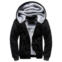 Winter parka mannen plus fluweel warm winddicht jassen groot formaat Hooded jassen (zwart)
