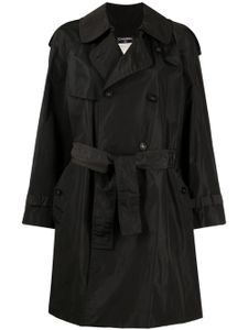 CHANEL Pre-Owned 1980s CC-buttons double-breasted trench coat - Noir