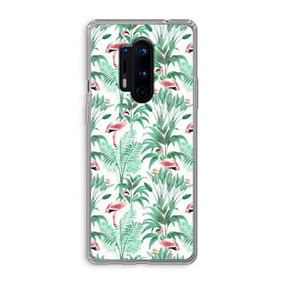 Flamingo bladeren: OnePlus 8 Pro Transparant Hoesje