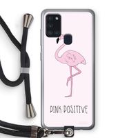 Pink positive: Samsung Galaxy A21s Transparant Hoesje met koord