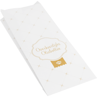 Zak | Oliebollenzak | Ersatzpapier | 0 |5 pond | 11/ 4x30cm | Overheerlijk | goud/wit | 10 kg